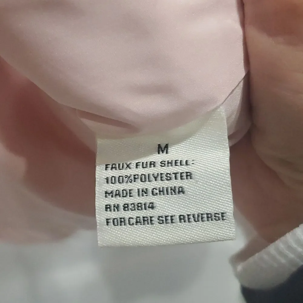 Fuda Womans  Pink Furry Full Zip Jacket Extremely soft, Rose Gold Hardware,  MED - Picture 4 of 7